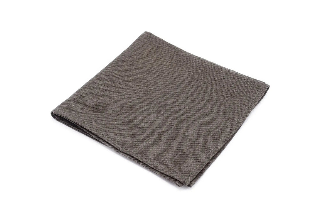 Brown color linen pocket square / handkerchief available with matching linen necktie for man / Handmade groomsmen or usher ties for wedding