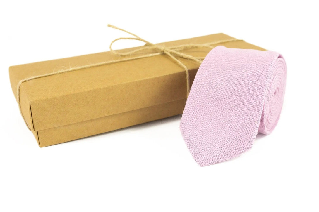 Light purple linen groomsmen and groom ties for weddings / Bow ties for man and baby boys