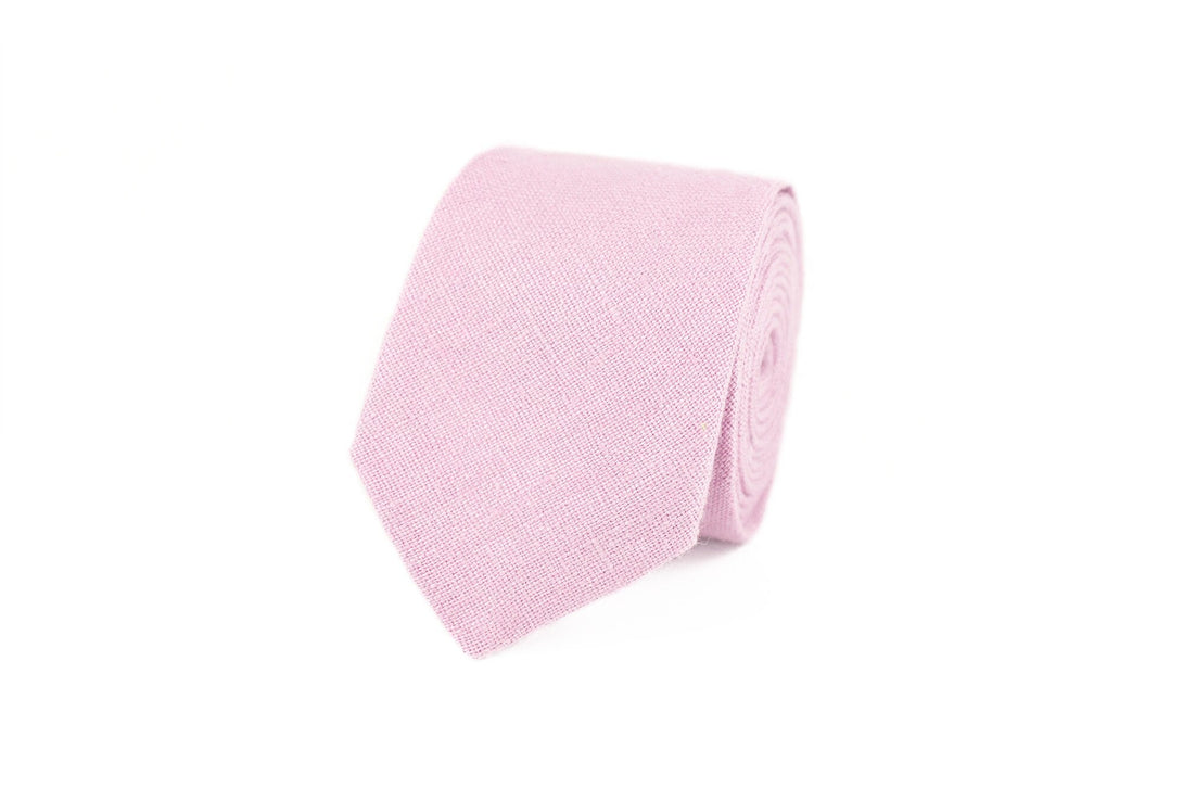 Light purple linen best men ties available with matching handkerchief / Necktie for man