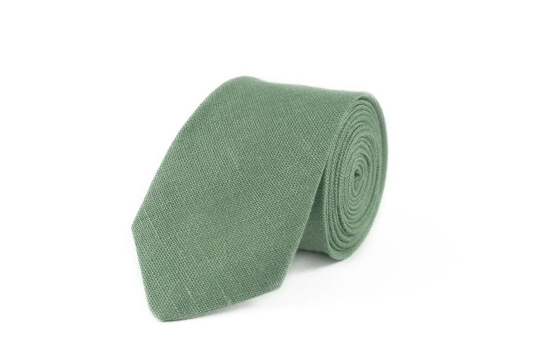 Sage green linen wedding bow ties for men / Unique anniversary gift for men or husband