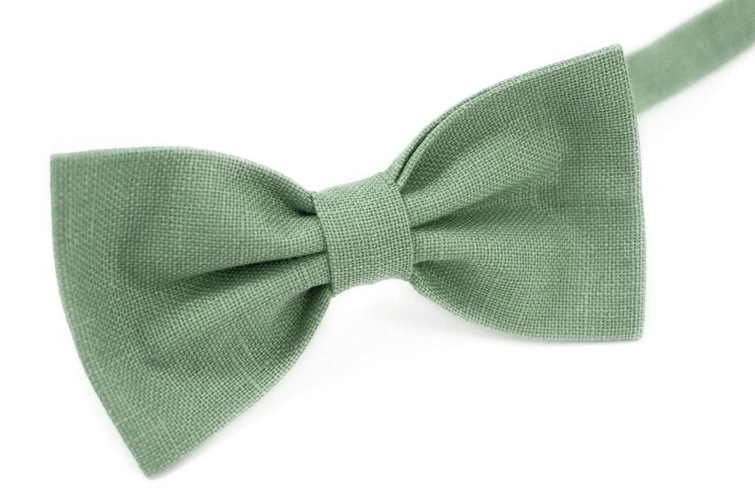 Sage green pre-tied bow ties for men / Wedding bow ties and neckties for groomsmen and groom