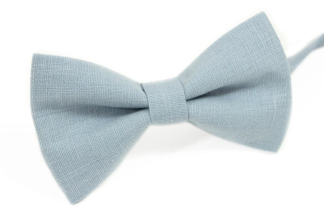 Dusty blue wedding bow ties for groomsmen proposal gift / Pre-tied ties for men and toddler boys