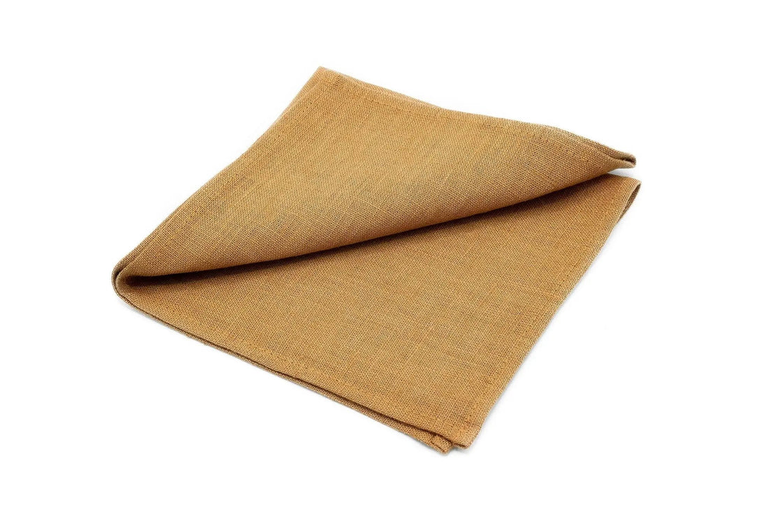 Camel color linen pocket square / handkerchief available with wedding necktie for groomsmen / Handmade camel neckties for man