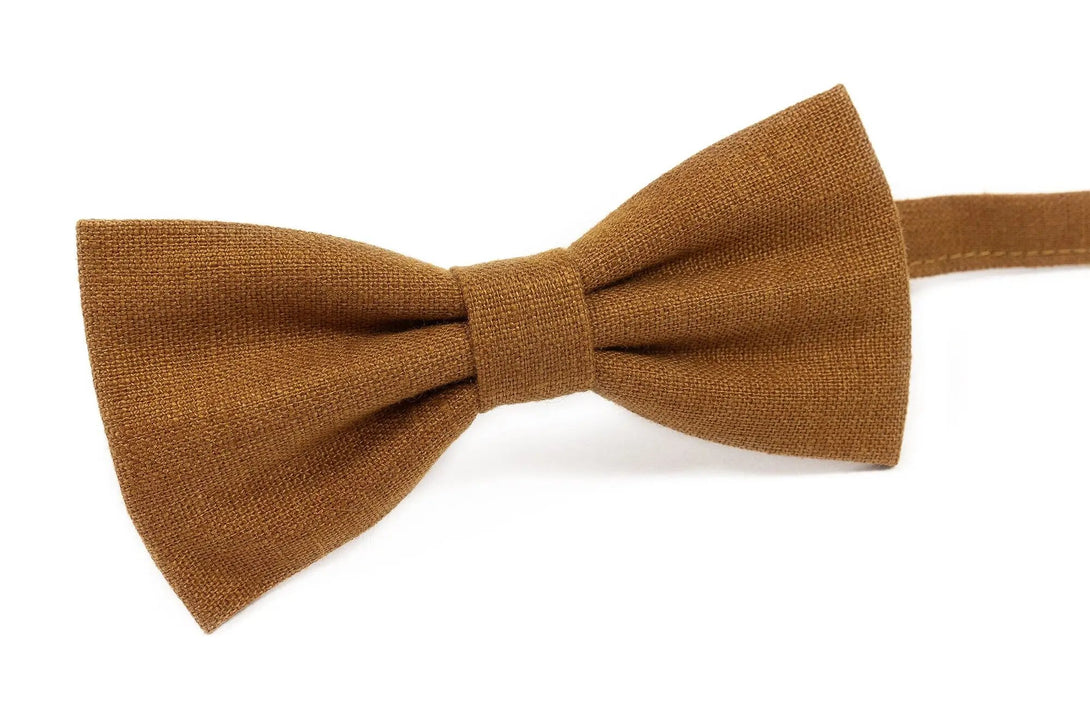 Cinnamon brown pre-tied best man ties for weddings / Unique future husband gift from bride or father in law gift