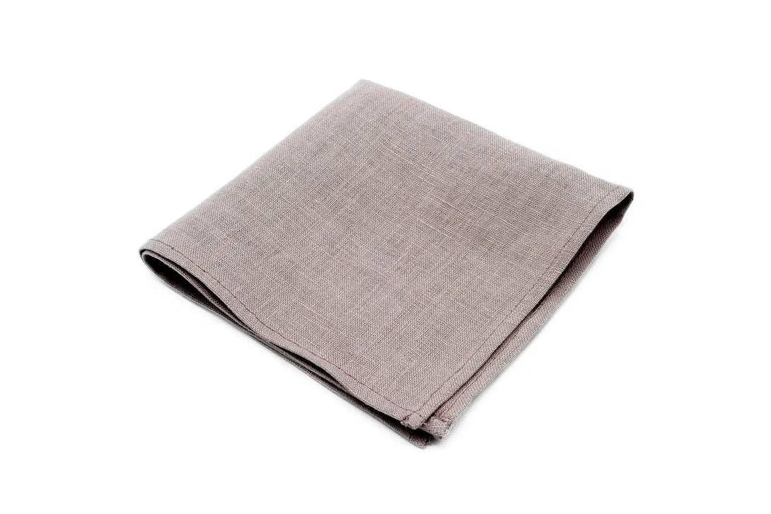 Dark Mauve color linen pocket square / handkerchief available with matching groomsmen ties for weddings / Necktie for man