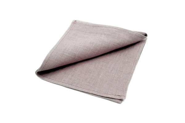 Dark Mauve color linen pocket square / handkerchief available with matching groomsmen ties for weddings / Necktie for man