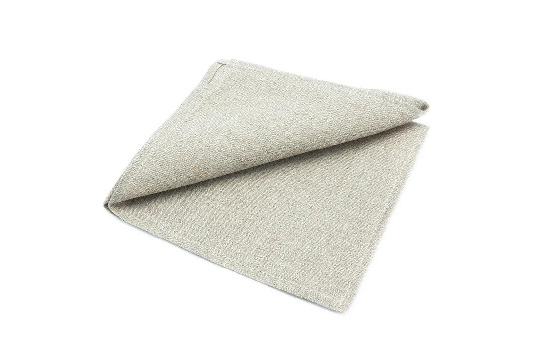 Natural linen color pre-tied ties for man and toddler baby boys available with matching linen handkerchief