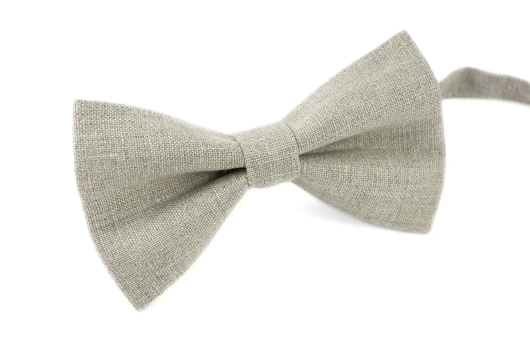 Natural linen color handmade daddy and son bow ties for fathers day gift / Best man tie for rustic weddings