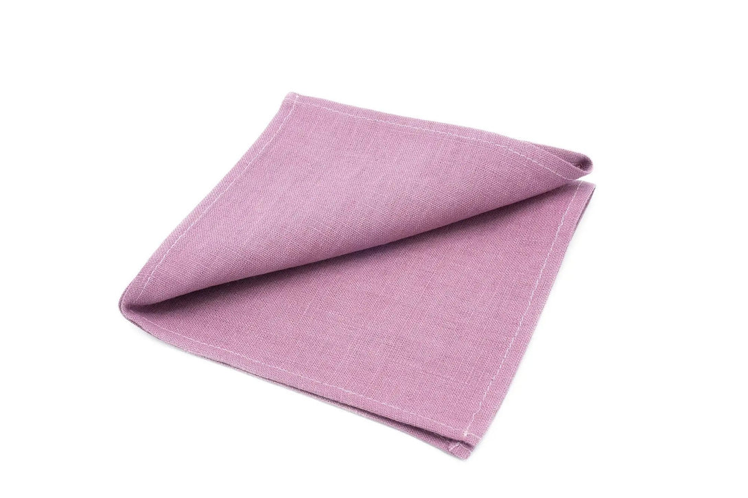 Purple color linen pocket square / handkerchief available with matching groomsmen ties for weddings / Necktie for man