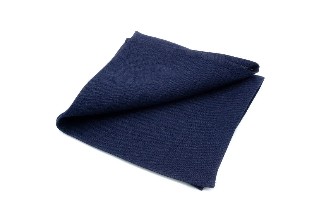 Navy Blue pre-tied best men ties for weddings available with matching handkerchief / Gift for men