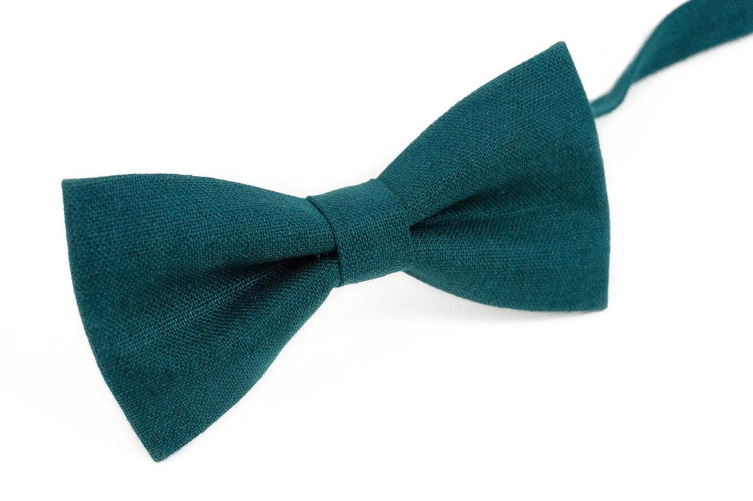 Teal green classic best men ties for weddings / Pre-tied ring bearer and baby boys bow ties