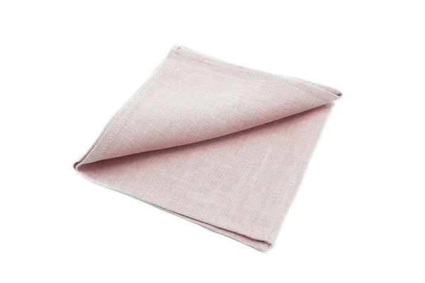 Dusty rose color linen pocket square / handkerchief available with skinny slim or standard groomsmen neckties for weddings