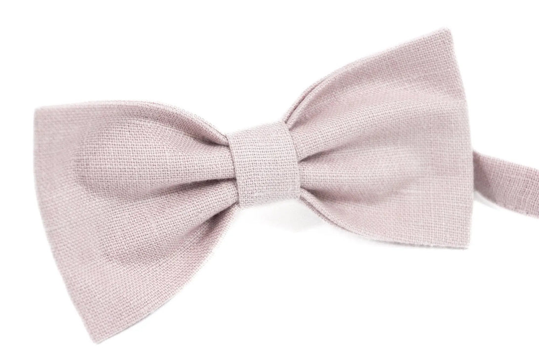 Dusty rose pre-tied best men ties for weddings available with matching handkerchief / Toddler bow tie