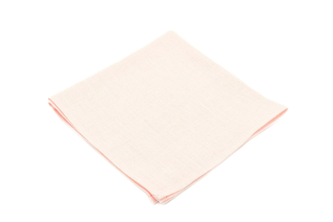 Petal pink linen pocket square / handkerchief available with matching wedding tie for groomsmen / Groom pre wedding gift from bride