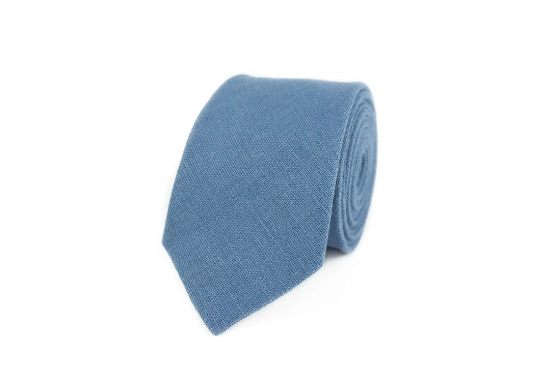 Denim Blue color best men ties for weddings / Handmade necktie for man available with matching handkerchief