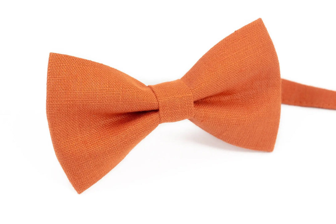 Orange color wedding bow ties for groomsmen proposal gift / Skinny slim or standard necktie for man