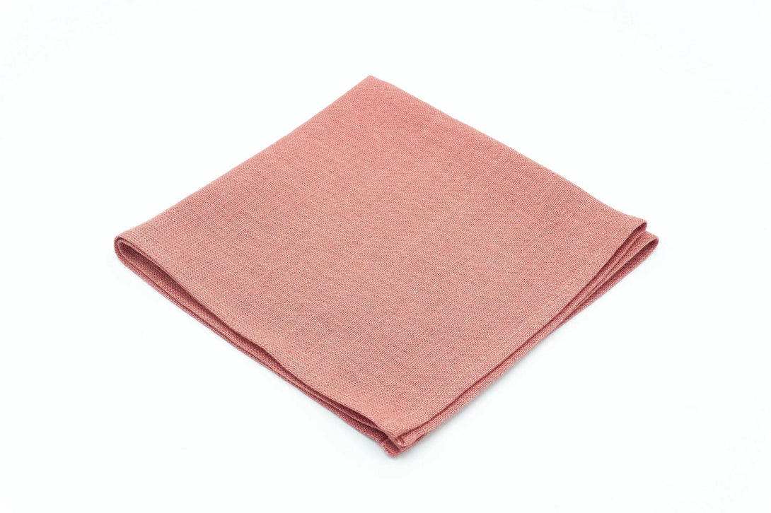 Dark dusty rose color pocket square / handkerchief wedding necktie for man / Groomsmen necktie