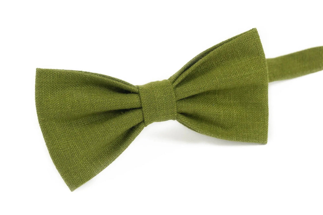 Moss green pre-tied ties for men and toddler boys / Daddy and son bow ties for fathers day gift