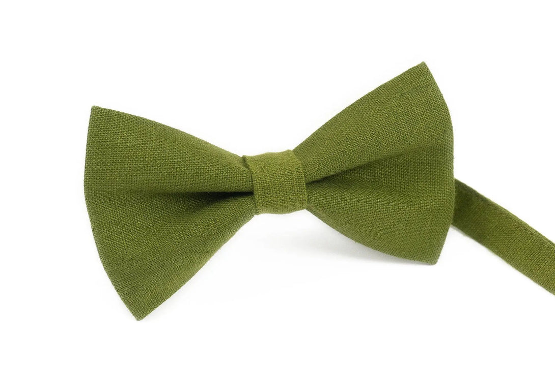 Moss green bow ties for men and baby boys / Wedding necktie for groomsmen gift