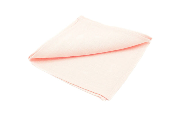 Petal pink linen pocket square / handkerchief available with matching wedding tie for groomsmen / Groom pre wedding gift from bride