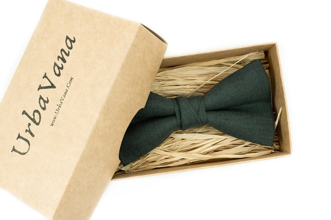 Forest green color men bow ties for weddings