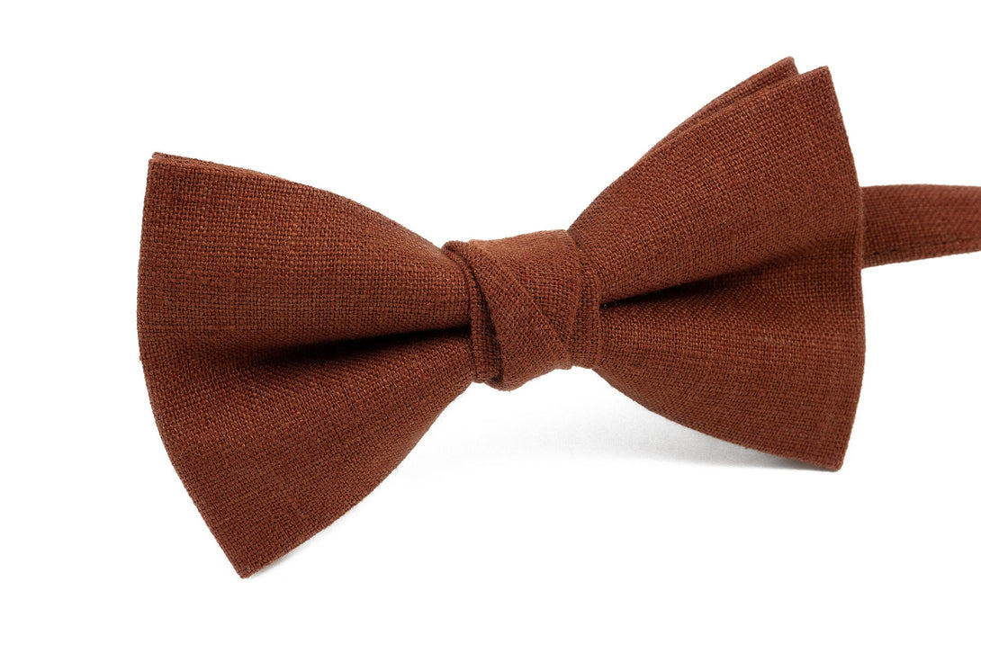 Rust color men's bow tie for wedding or unique groom gift