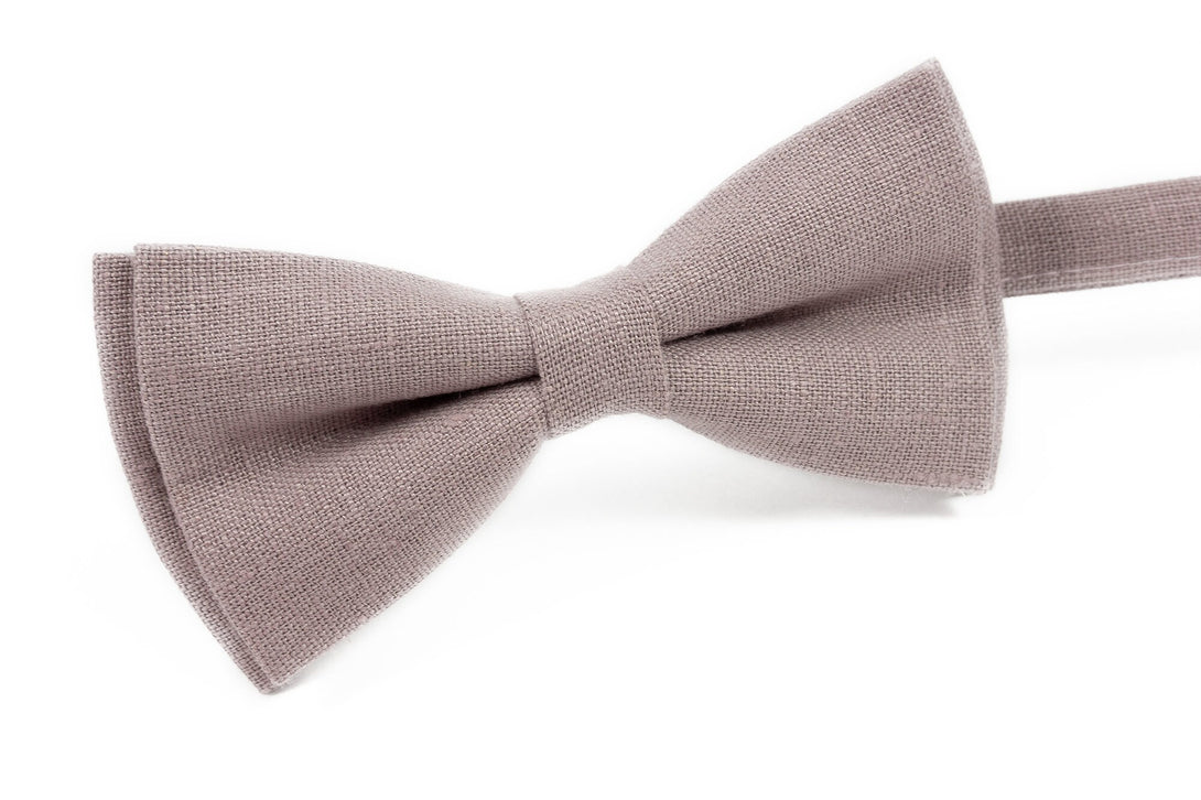 Dark Mauve color linen men's wedding bow ties for groomsmen - mauve wedding necktie as gift for men