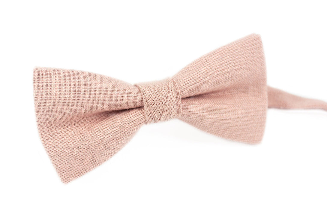 Dusty pink pre-tied mens wedding bow ties for groomsmen - dusty pink wedding necktie