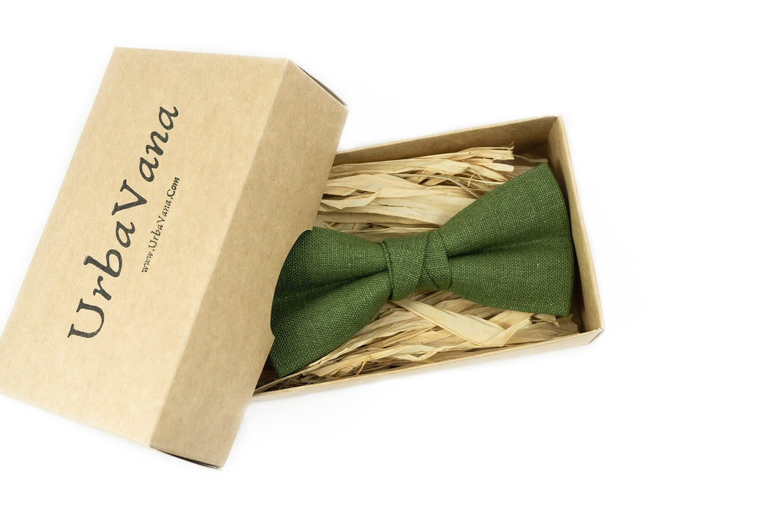 Olive green wedding bow ties for groomsmen