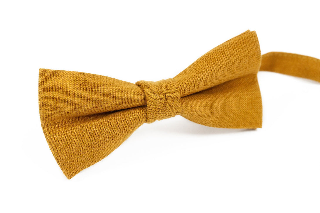 Mustard color classic wedding bow ties for groomsmen