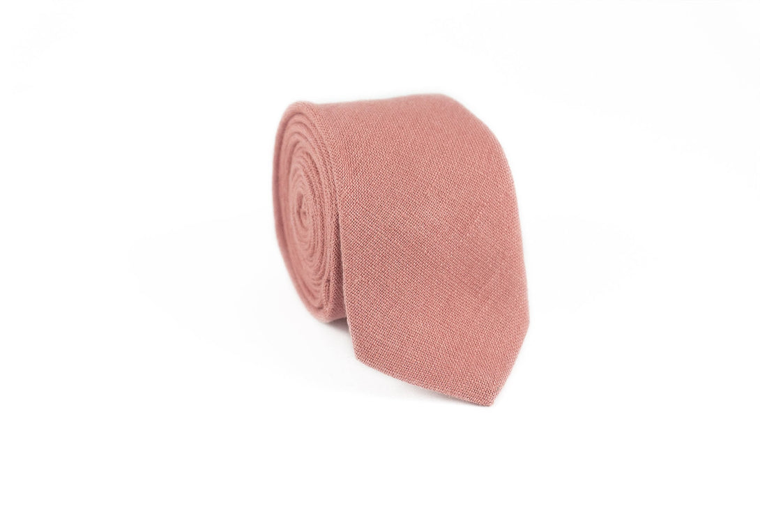 Dark Dusty Rose linen bow tie for your weddings and groomsmen