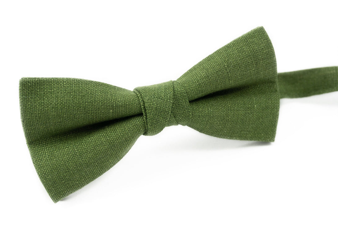 Olive green wedding bow ties for groomsmen