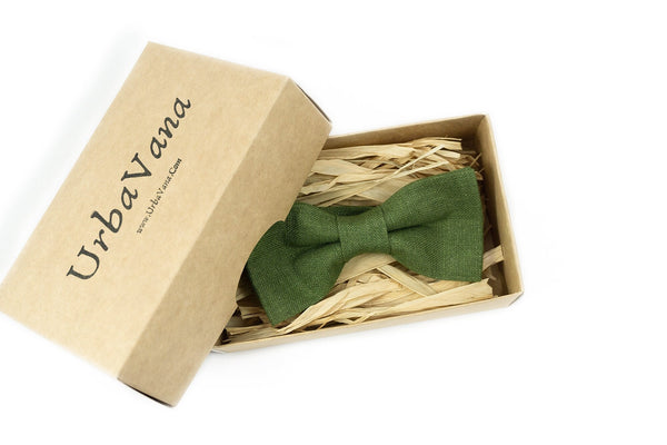 Olive green mens wedding bow ties for groomsmen and groom