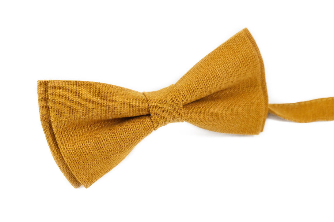 Mustard wedding bow ties for groomsmen and wedding party gift