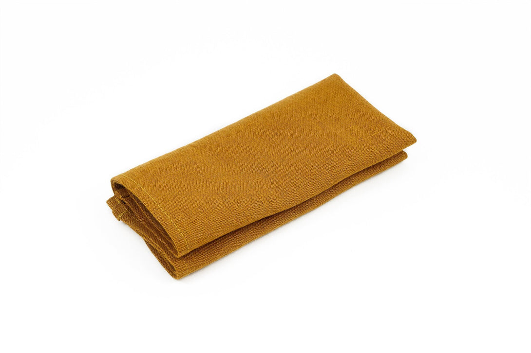 Mustard color linen pocket square available with matching necktie