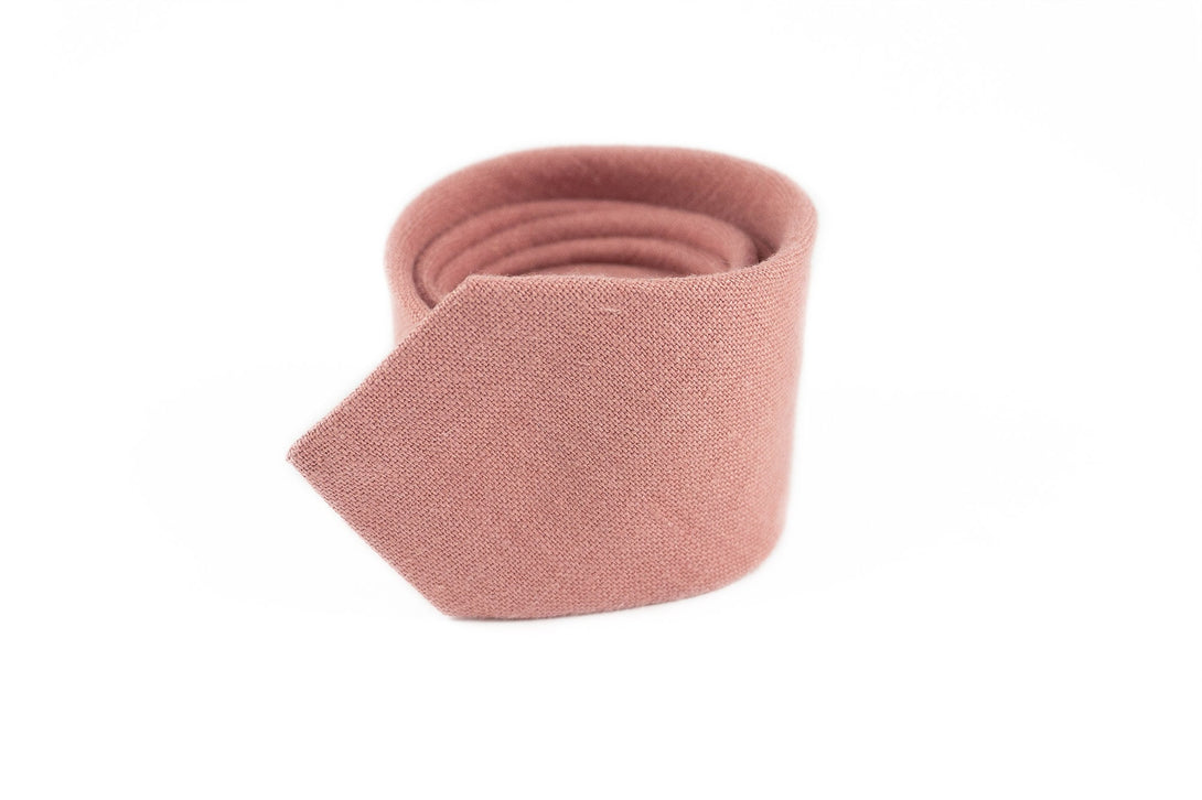 Dark Dusty Rose linen bow tie for your weddings and groomsmen