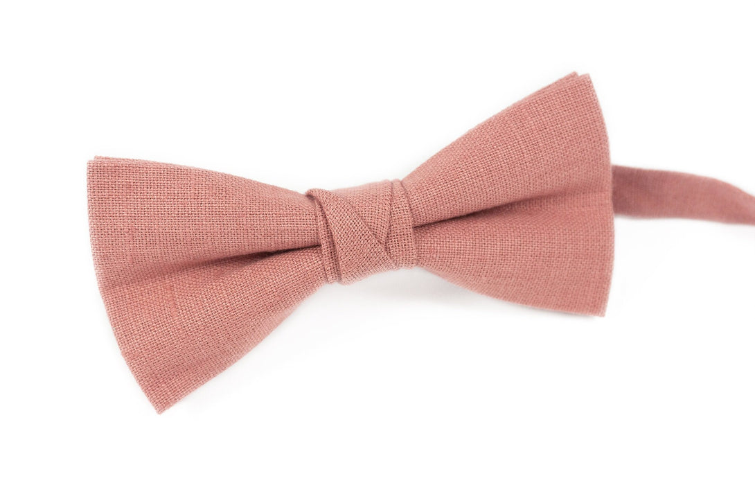 Dark Dusty Rose linen classic bow ties for men | boys bow tie