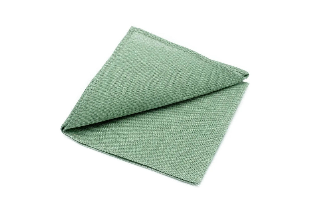 Sage green classic men's bow ties / Pre-tied linen best men ties available with matching pocket square