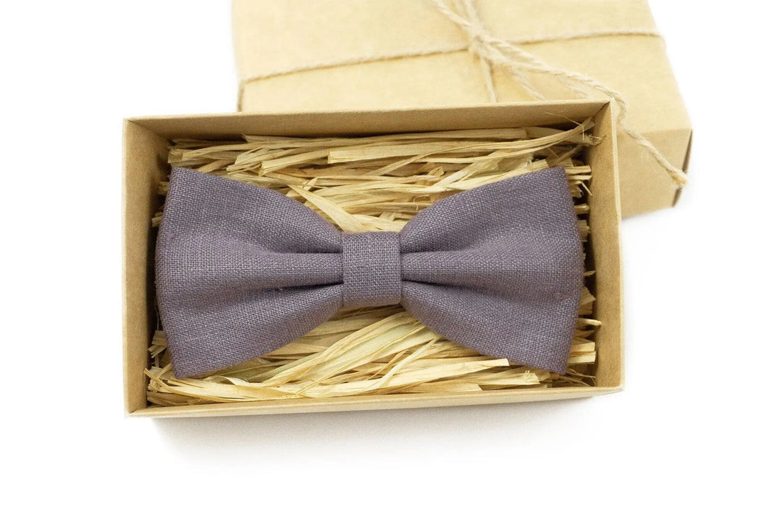 Dusty purple pre-tied butterfly bow ties for men / Wedding bow ties for groomsmen and ring bearer boys