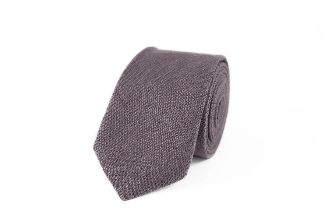 Dusty purple pre-tied best mens ties for weddings / Skinny groomsmen necktie available with matching pocket square