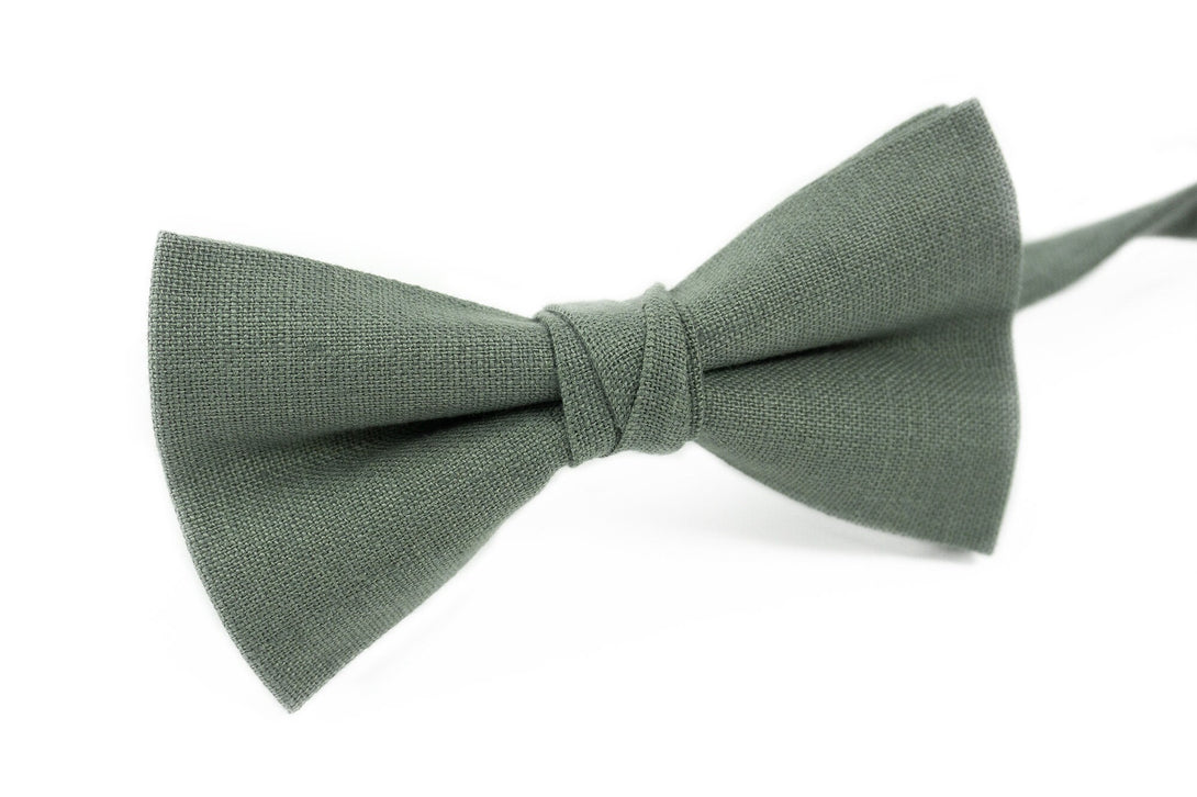 Dark Dusty Sage green men's bow ties for wedding or gift for men