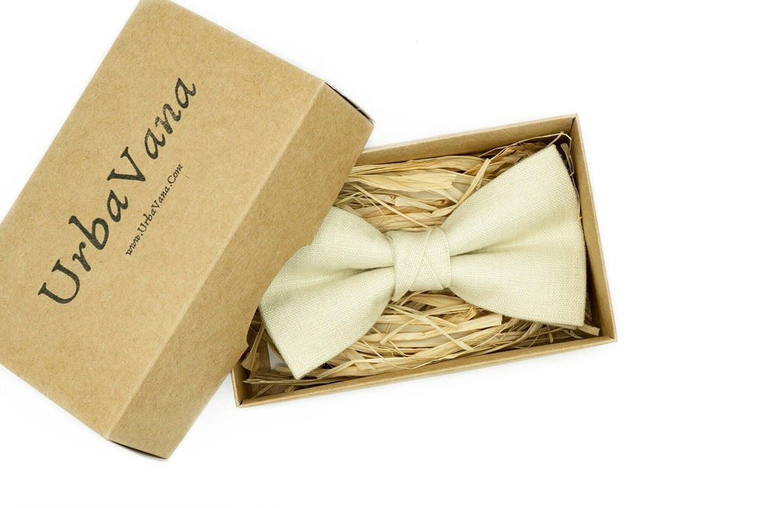 Sand color wedding bow tie for grooms - groomsmen bow ties for men and ring bearer