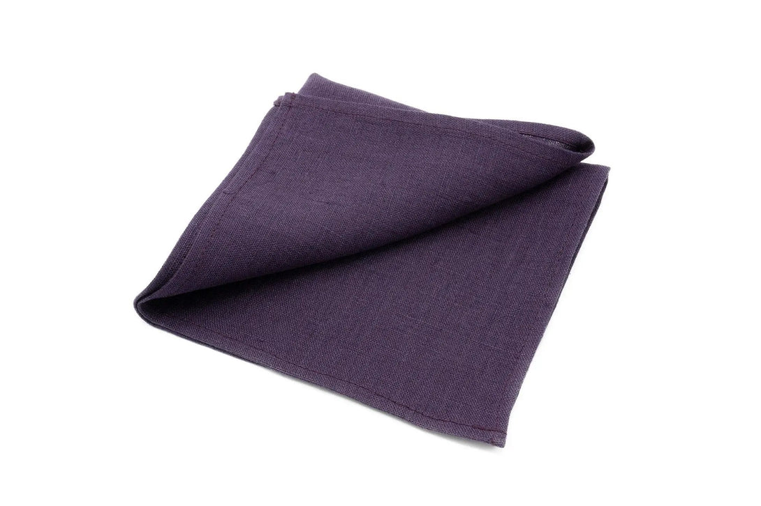 Dark purple linen best men ties for weddings / Anniversary or birthday gift for men husband boyfriend or father