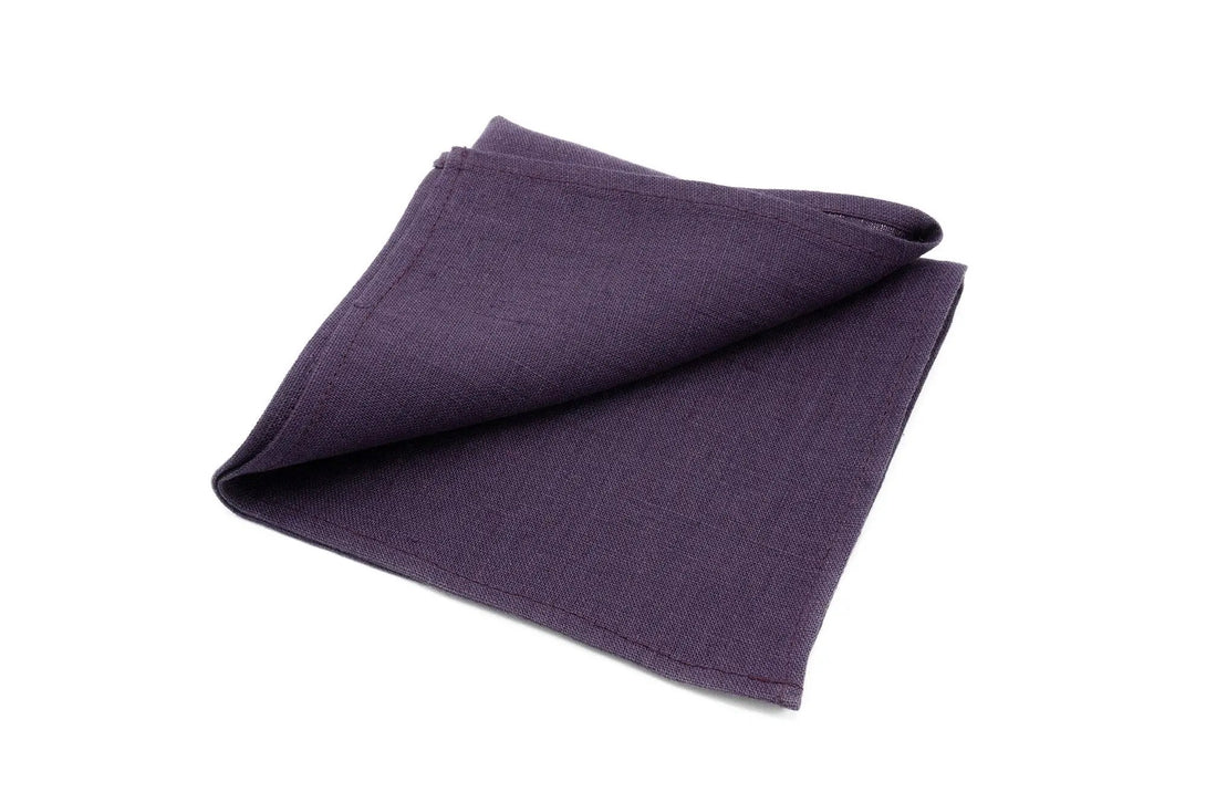 Dark purple pre-tied groomsmen tie for weddings / Daddy and son linen bow ties for fathers day gift