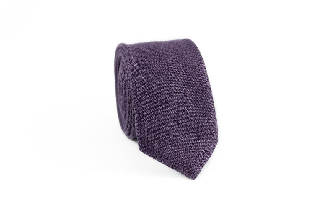 Purple handmade pre-tied linen bow ties