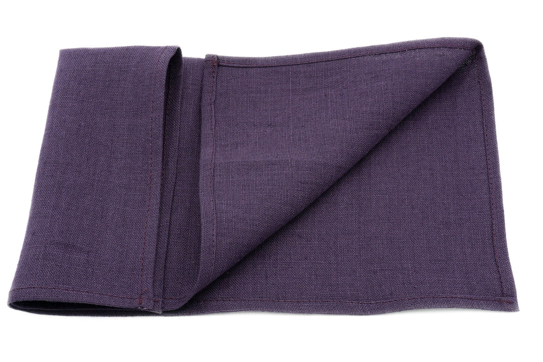 Purple handmade pre-tied linen bow ties