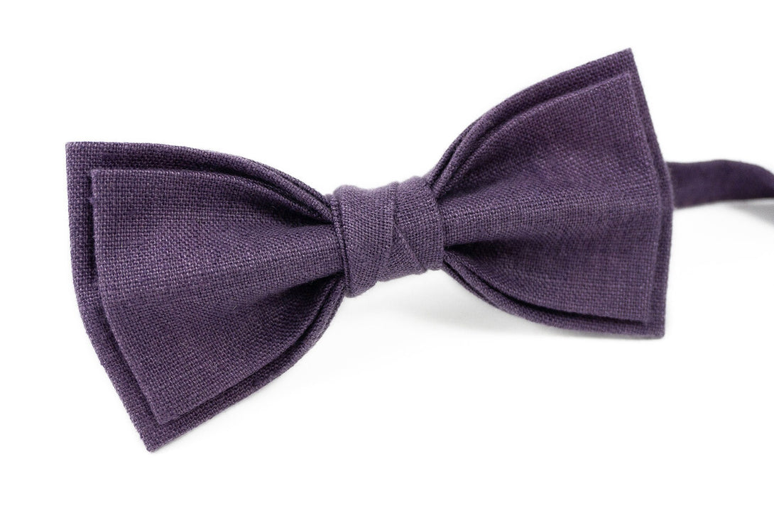 Purple pre-tied bow tie for weddings - groomsmen bow tie