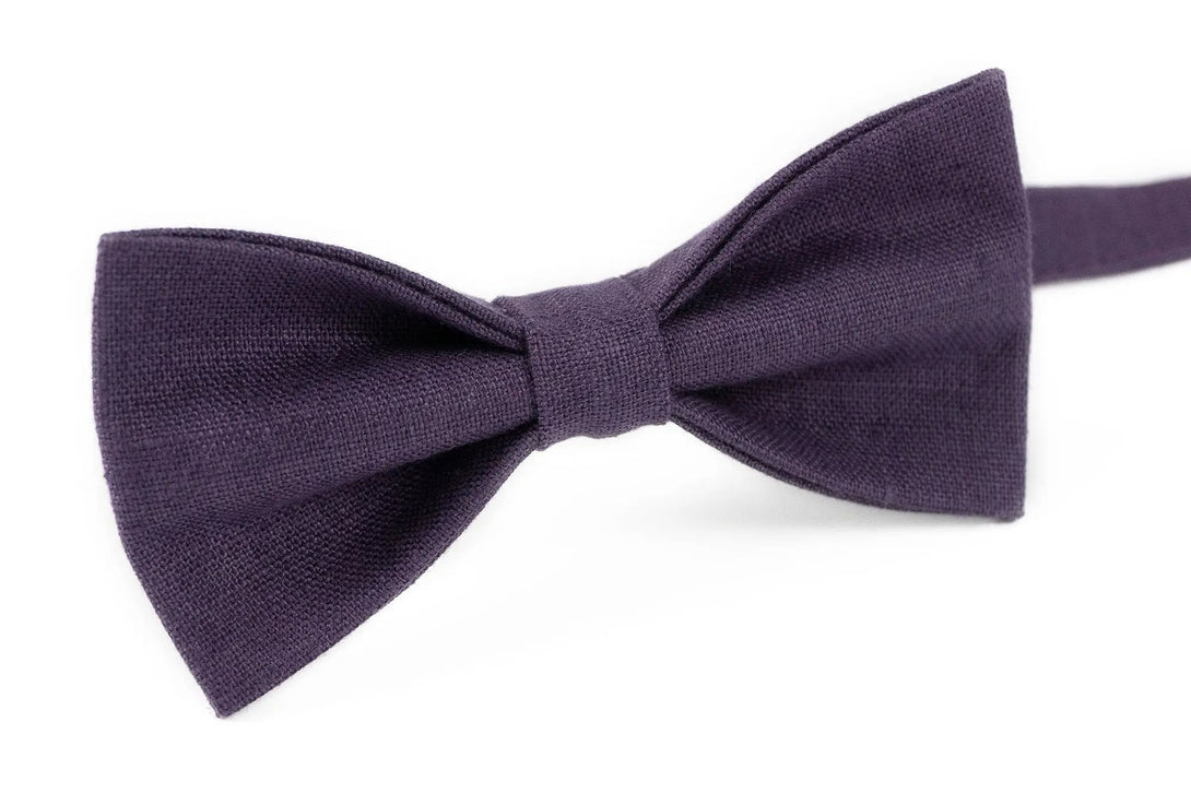 Dark purple linen best men ties for weddings / Anniversary or birthday gift for men husband boyfriend or father