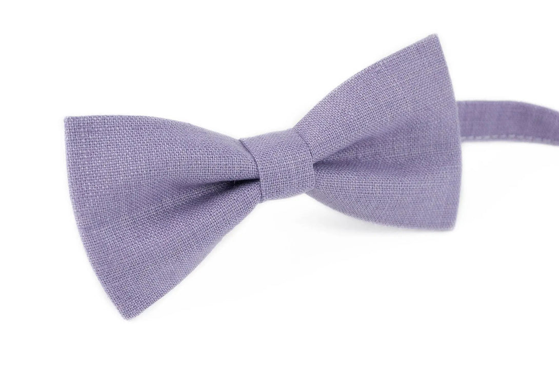 Lavender color classic linen best men ties for weddings / Daddy and son bow ties for fathers day gift