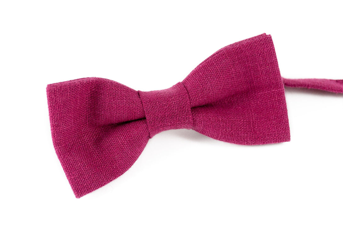 Cyclamen color wedding bow ties for groomsmen